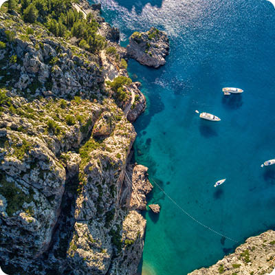 Aerial view of Sa Calobra beach in Mallorca - Spain