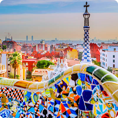 Park guell colors in Barcelona, Spain.