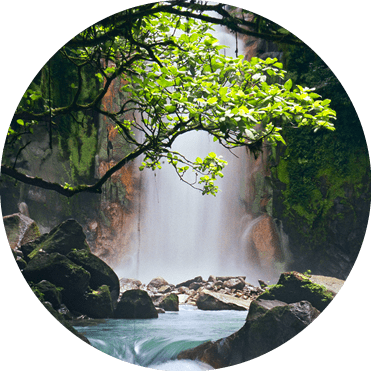 The Celeste Waterfalls in Costa Rica (Catarata Celeste).