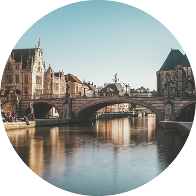 A beautiful view of Ghent, Belgium.