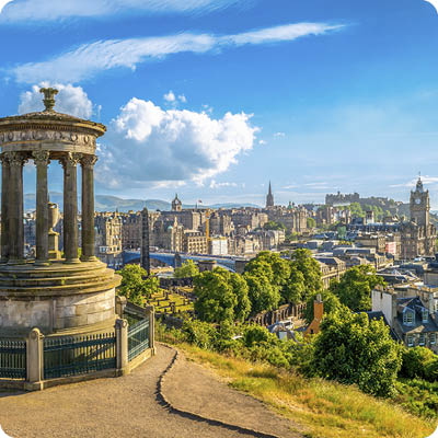 landscape of calton hill, edinburgh, uk