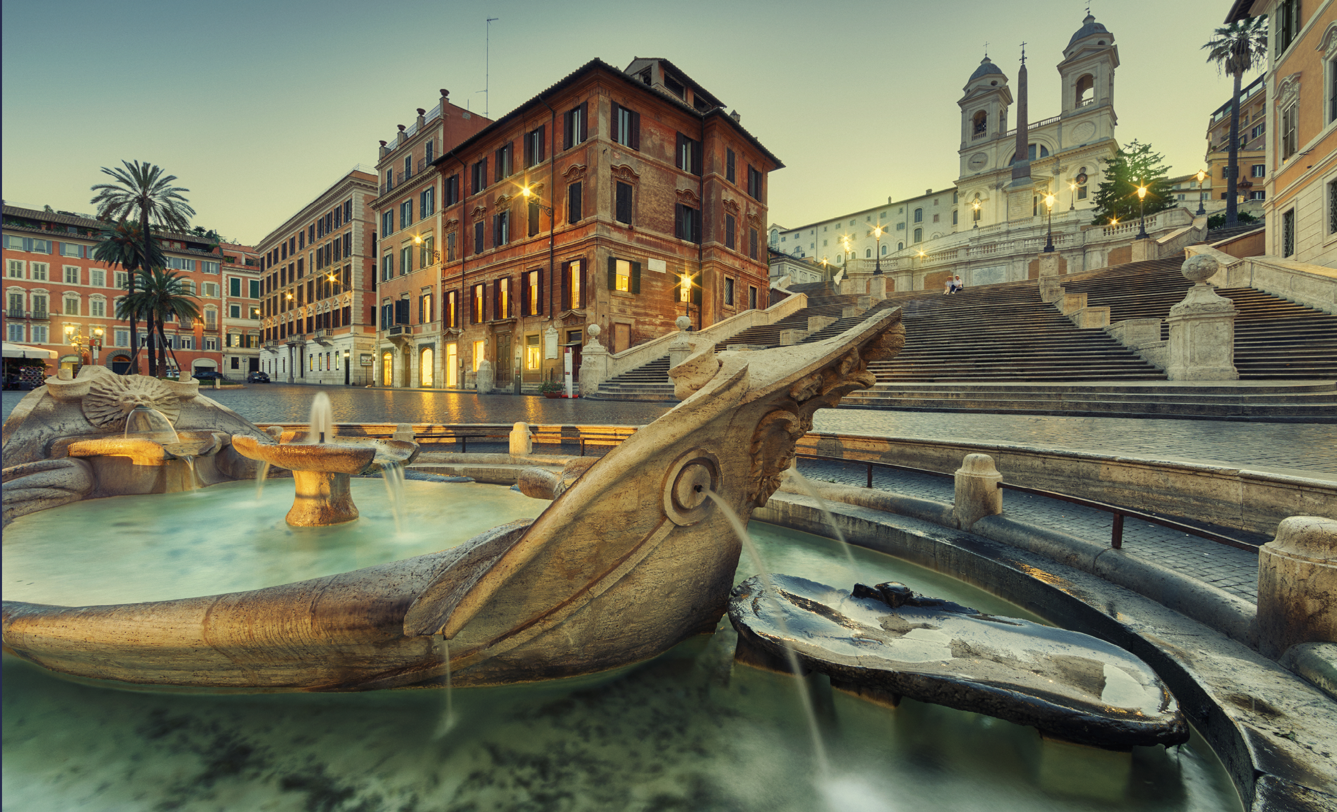 The Fontana della Barcaccia is a Baroque-style fountain found at the foot of the Spanish Steps in Rome's Spanish Square