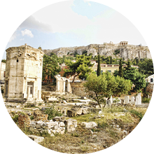Pentelic marble clocktower in the Roman Agora in Athens.