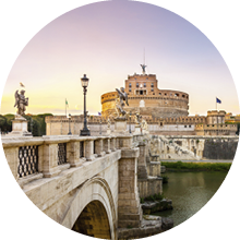 View of Castel Sant'Angelo and Tiber River - Rome+++Note: This is not a castle or private building. There are so many photo on iStock, please check http://www.istockphoto.com/gb/photos/castel-santangelo?sort=best&excludenudity=false&mediatype=photography&phrase=castel%20santangelo +++