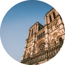 Catholic Cathedral of Paris, Notre Dame On Sunset