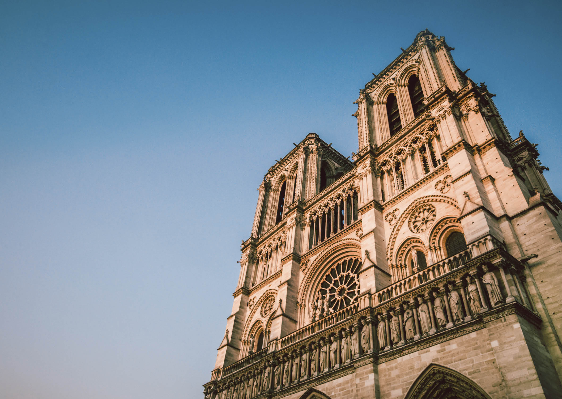 Catholic Cathedral of Paris, Notre Dame On Sunset