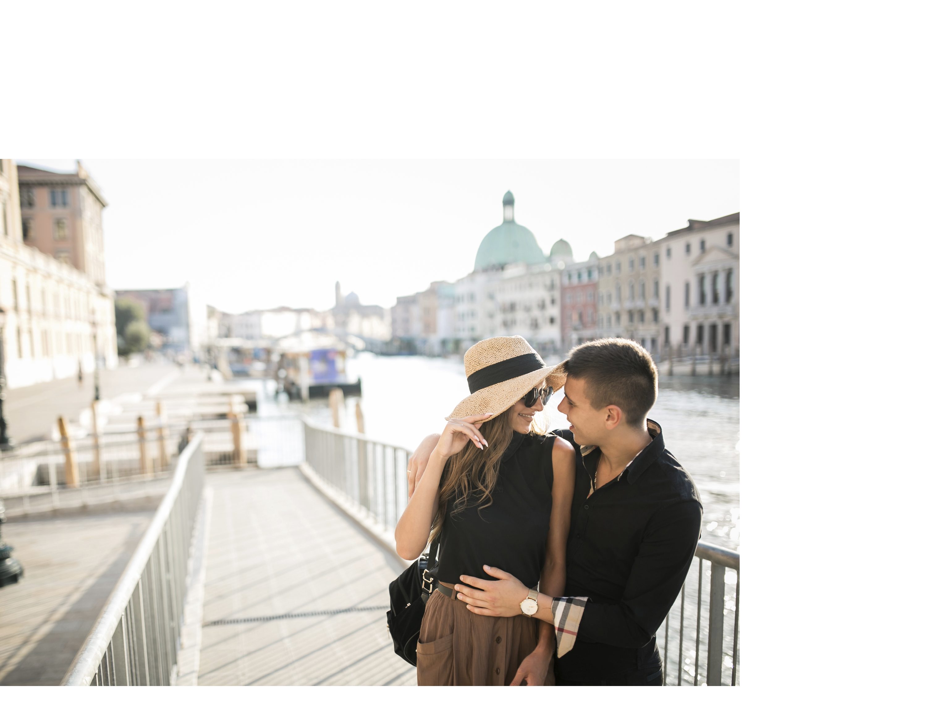 Couple on a honeymoon in Venice