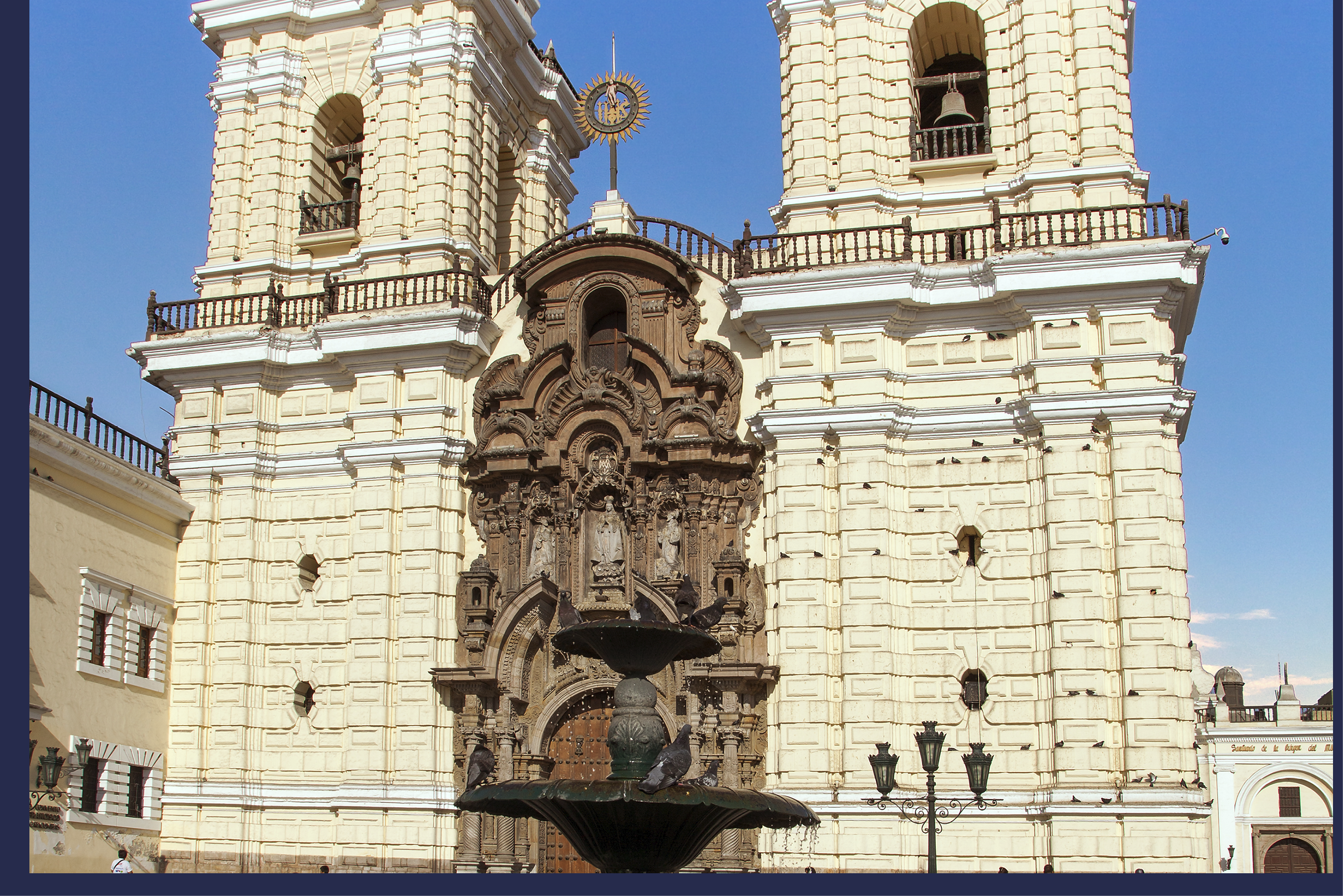 Convento de San Francisco, panoramic view of San francisco church and monastery in Lima, Peru