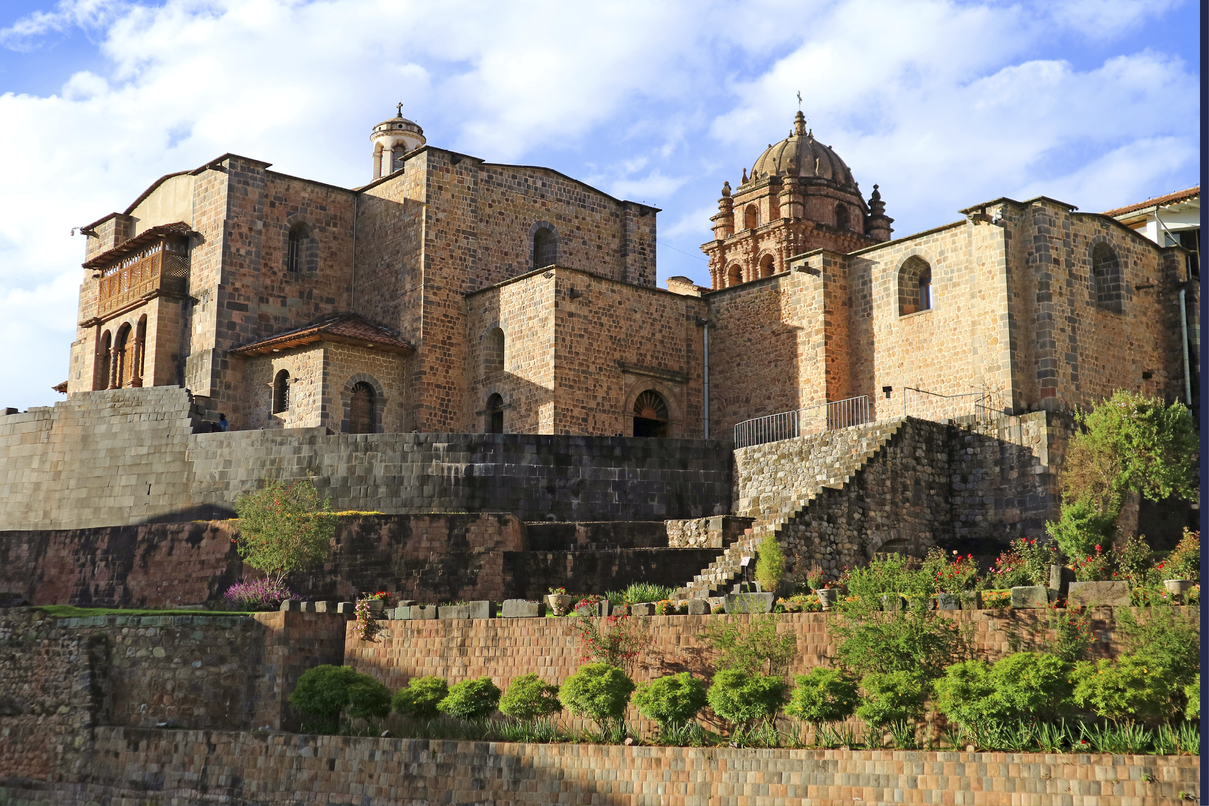 The Temple of the Sun of the Incas or Coricancha with the Convent of Santo Domingo Church above, Cusco, Peru, UNESCO World Heritage site