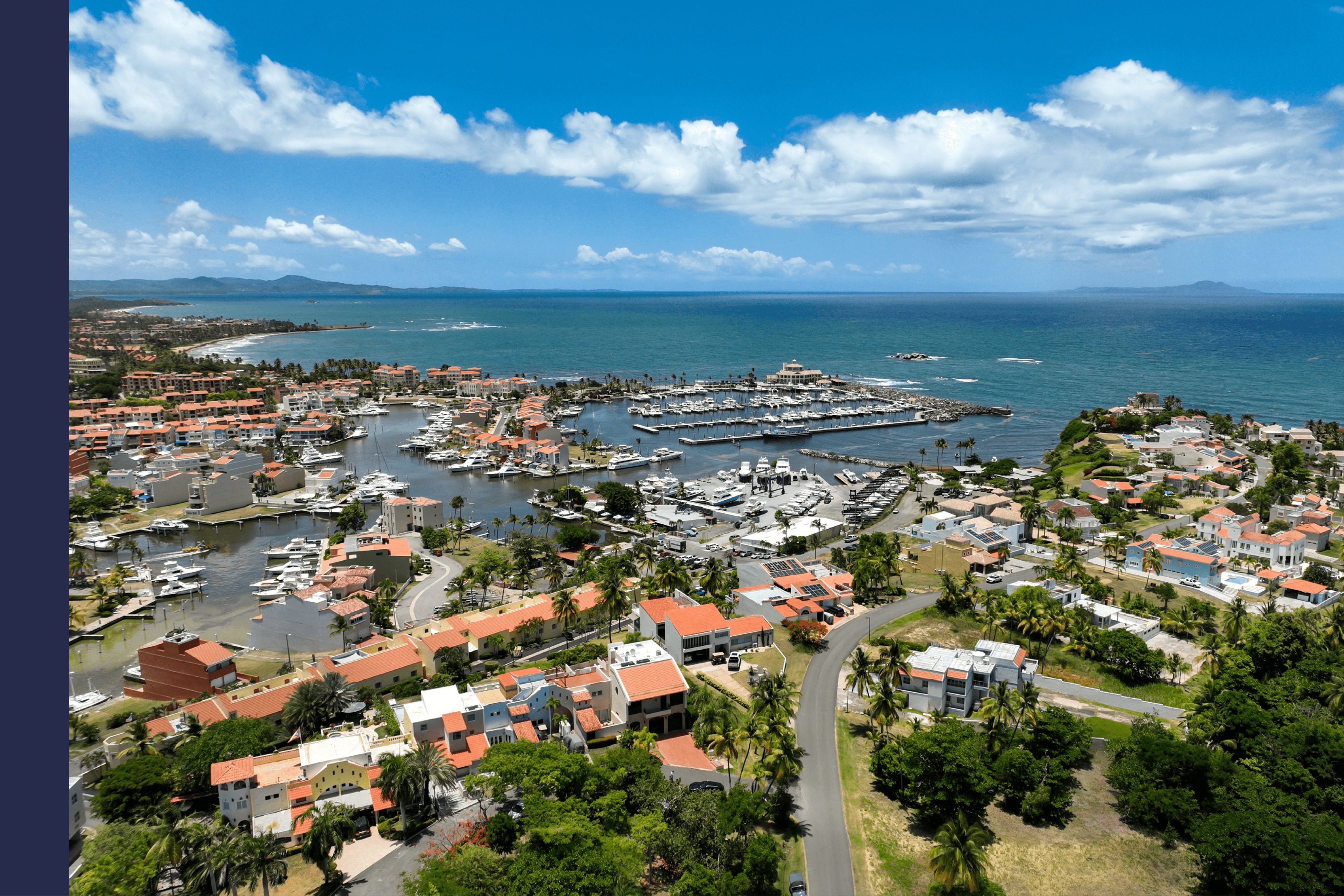 Aerial Vantage of Harbour View and Yacht Marina - Humacao, Palmas del Mar, Puerto Rico